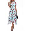 image:imagePRETTYGARDEN Cocktail Dresses for Women 2026 Summer Short Sleeve Floral Mesh Sheer Midi Party Wedding Guest DressFloral Blue Red