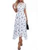 image:imagePRETTYGARDEN Cocktail Dresses for Women 2026 Summer Short Sleeve Floral Mesh Sheer Midi Party Wedding Guest DressFloral White Blue