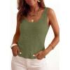 image:imagePRETTYGARDEN Crochet Tops for Women 2026 Spring Sleeveless Sweater Tops Summer Boho Tank Resort Wear Beach Vacation ClothesArmy Green