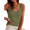 image:imagePRETTYGARDEN Crochet Tops for Women 2026 Spring Sleeveless Sweater Tops Summer Boho Tank Resort Wear Beach Vacation ClothesArmy Green