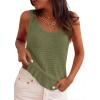 image:imagePRETTYGARDEN Crochet Tops for Women 2026 Spring Sleeveless Sweater Tops Summer Boho Tank Resort Wear Beach Vacation ClothesArmy Green