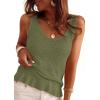 image:imagePRETTYGARDEN Crochet Tops for Women 2026 Spring Sleeveless Sweater Tops Summer Boho Tank Resort Wear Beach Vacation ClothesArmy Green