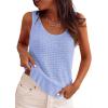 image:imagePRETTYGARDEN Crochet Tops for Women 2026 Spring Sleeveless Sweater Tops Summer Boho Tank Resort Wear Beach Vacation ClothesBaby Blue