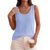 image:imagePRETTYGARDEN Crochet Tops for Women 2026 Spring Sleeveless Sweater Tops Summer Boho Tank Resort Wear Beach Vacation ClothesBaby Blue