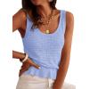 image:imagePRETTYGARDEN Crochet Tops for Women 2026 Spring Sleeveless Sweater Tops Summer Boho Tank Resort Wear Beach Vacation ClothesBaby Blue