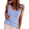 image:imagePRETTYGARDEN Crochet Tops for Women 2026 Spring Sleeveless Sweater Tops Summer Boho Tank Resort Wear Beach Vacation ClothesBaby Blue