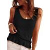 image:imagePRETTYGARDEN Crochet Tops for Women 2026 Spring Sleeveless Sweater Tops Summer Boho Tank Resort Wear Beach Vacation ClothesBlack