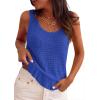 image:imagePRETTYGARDEN Crochet Tops for Women 2026 Spring Sleeveless Sweater Tops Summer Boho Tank Resort Wear Beach Vacation ClothesBlue
