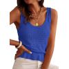 image:imagePRETTYGARDEN Crochet Tops for Women 2026 Spring Sleeveless Sweater Tops Summer Boho Tank Resort Wear Beach Vacation ClothesBlue
