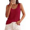 image:imagePRETTYGARDEN Crochet Tops for Women 2026 Spring Sleeveless Sweater Tops Summer Boho Tank Resort Wear Beach Vacation ClothesBurgundy