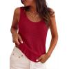 image:imagePRETTYGARDEN Crochet Tops for Women 2026 Spring Sleeveless Sweater Tops Summer Boho Tank Resort Wear Beach Vacation ClothesBurgundy
