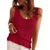 image:imagePRETTYGARDEN Crochet Tops for Women 2026 Spring Sleeveless Sweater Tops Summer Boho Tank Resort Wear Beach Vacation ClothesBurgundy