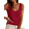 image:imagePRETTYGARDEN Crochet Tops for Women 2026 Spring Sleeveless Sweater Tops Summer Boho Tank Resort Wear Beach Vacation ClothesBurgundy
