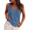 image:imagePRETTYGARDEN Crochet Tops for Women 2026 Spring Sleeveless Sweater Tops Summer Boho Tank Resort Wear Beach Vacation ClothesGrey Blue