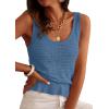 image:imagePRETTYGARDEN Crochet Tops for Women 2026 Spring Sleeveless Sweater Tops Summer Boho Tank Resort Wear Beach Vacation ClothesGrey Blue