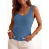 image:imagePRETTYGARDEN Crochet Tops for Women 2026 Spring Sleeveless Sweater Tops Summer Boho Tank Resort Wear Beach Vacation ClothesGrey Blue