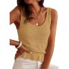 image:imagePRETTYGARDEN Crochet Tops for Women 2026 Spring Sleeveless Sweater Tops Summer Boho Tank Resort Wear Beach Vacation ClothesKhaki