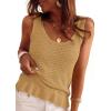 image:imagePRETTYGARDEN Crochet Tops for Women 2026 Spring Sleeveless Sweater Tops Summer Boho Tank Resort Wear Beach Vacation ClothesKhaki