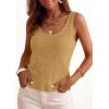 image:imagePRETTYGARDEN Crochet Tops for Women 2026 Spring Sleeveless Sweater Tops Summer Boho Tank Resort Wear Beach Vacation ClothesKhaki