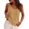 image:imagePRETTYGARDEN Crochet Tops for Women 2026 Spring Sleeveless Sweater Tops Summer Boho Tank Resort Wear Beach Vacation ClothesKhaki
