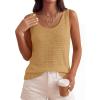 image:imagePRETTYGARDEN Crochet Tops for Women 2026 Spring Sleeveless Sweater Tops Summer Boho Tank Resort Wear Beach Vacation ClothesKhaki