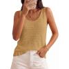 image:imagePRETTYGARDEN Crochet Tops for Women 2026 Spring Sleeveless Sweater Tops Summer Boho Tank Resort Wear Beach Vacation ClothesKhaki