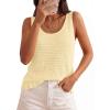 image:imagePRETTYGARDEN Crochet Tops for Women 2026 Spring Sleeveless Sweater Tops Summer Boho Tank Resort Wear Beach Vacation ClothesLight Apricot