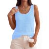 image:imagePRETTYGARDEN Crochet Tops for Women 2026 Spring Sleeveless Sweater Tops Summer Boho Tank Resort Wear Beach Vacation ClothesLight Blue