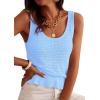 image:imagePRETTYGARDEN Crochet Tops for Women 2026 Spring Sleeveless Sweater Tops Summer Boho Tank Resort Wear Beach Vacation ClothesLight Blue