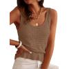 image:imagePRETTYGARDEN Crochet Tops for Women 2026 Spring Sleeveless Sweater Tops Summer Boho Tank Resort Wear Beach Vacation ClothesLight Brown