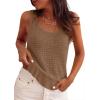 image:imagePRETTYGARDEN Crochet Tops for Women 2026 Spring Sleeveless Sweater Tops Summer Boho Tank Resort Wear Beach Vacation ClothesLight Brown