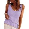 image:imagePRETTYGARDEN Crochet Tops for Women 2026 Spring Sleeveless Sweater Tops Summer Boho Tank Resort Wear Beach Vacation ClothesLight Purple