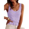 image:imagePRETTYGARDEN Crochet Tops for Women 2026 Spring Sleeveless Sweater Tops Summer Boho Tank Resort Wear Beach Vacation ClothesLight Purple