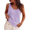 image:imagePRETTYGARDEN Crochet Tops for Women 2026 Spring Sleeveless Sweater Tops Summer Boho Tank Resort Wear Beach Vacation ClothesLight Purple