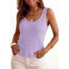image:imagePRETTYGARDEN Crochet Tops for Women 2026 Spring Sleeveless Sweater Tops Summer Boho Tank Resort Wear Beach Vacation ClothesLight Purple