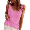 image:imagePRETTYGARDEN Crochet Tops for Women 2026 Spring Sleeveless Sweater Tops Summer Boho Tank Resort Wear Beach Vacation ClothesMid Pink