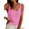 image:imagePRETTYGARDEN Crochet Tops for Women 2026 Spring Sleeveless Sweater Tops Summer Boho Tank Resort Wear Beach Vacation ClothesMid Pink