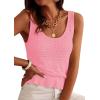 image:imagePRETTYGARDEN Crochet Tops for Women 2026 Spring Sleeveless Sweater Tops Summer Boho Tank Resort Wear Beach Vacation ClothesPink