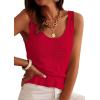 image:imagePRETTYGARDEN Crochet Tops for Women 2026 Spring Sleeveless Sweater Tops Summer Boho Tank Resort Wear Beach Vacation ClothesRed