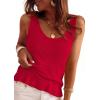 image:imagePRETTYGARDEN Crochet Tops for Women 2026 Spring Sleeveless Sweater Tops Summer Boho Tank Resort Wear Beach Vacation ClothesRed