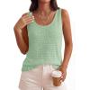 image:imagePRETTYGARDEN Crochet Tops for Women 2026 Spring Sleeveless Sweater Tops Summer Boho Tank Resort Wear Beach Vacation ClothesSage Green