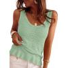 image:imagePRETTYGARDEN Crochet Tops for Women 2026 Spring Sleeveless Sweater Tops Summer Boho Tank Resort Wear Beach Vacation ClothesSage Green