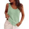 image:imagePRETTYGARDEN Crochet Tops for Women 2026 Spring Sleeveless Sweater Tops Summer Boho Tank Resort Wear Beach Vacation ClothesSage Green