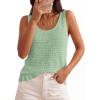 image:imagePRETTYGARDEN Crochet Tops for Women 2026 Spring Sleeveless Sweater Tops Summer Boho Tank Resort Wear Beach Vacation ClothesSage Green