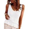 image:imagePRETTYGARDEN Crochet Tops for Women 2026 Spring Sleeveless Sweater Tops Summer Boho Tank Resort Wear Beach Vacation ClothesWhite