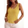 image:imagePRETTYGARDEN Crochet Tops for Women 2026 Spring Sleeveless Sweater Tops Summer Boho Tank Resort Wear Beach Vacation ClothesYellow