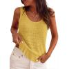 image:imagePRETTYGARDEN Crochet Tops for Women 2026 Spring Sleeveless Sweater Tops Summer Boho Tank Resort Wear Beach Vacation ClothesYellow
