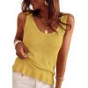 image:imagePRETTYGARDEN Crochet Tops for Women 2026 Spring Sleeveless Sweater Tops Summer Boho Tank Resort Wear Beach Vacation ClothesYellow