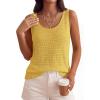 image:imagePRETTYGARDEN Crochet Tops for Women 2026 Spring Sleeveless Sweater Tops Summer Boho Tank Resort Wear Beach Vacation ClothesYellow