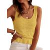 image:imagePRETTYGARDEN Crochet Tops for Women 2026 Spring Sleeveless Sweater Tops Summer Boho Tank Resort Wear Beach Vacation ClothesYellow